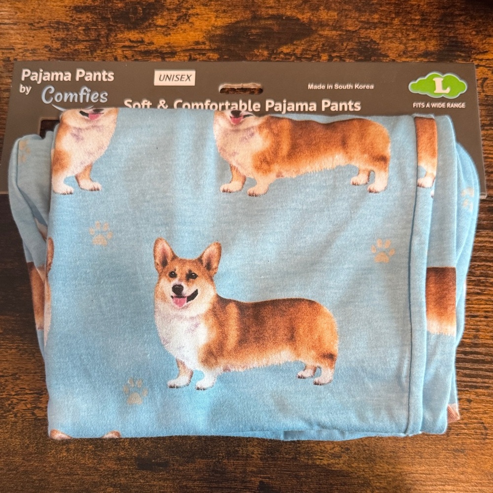 Blue Corgi Print Pajama Pants